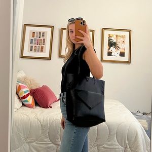 Anthropologie leather black tote